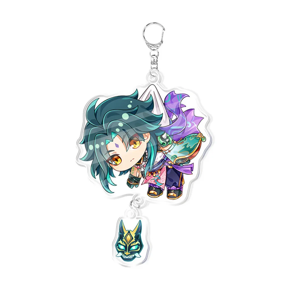 GY Ring Genshined Impact Anime Acrylic Keychain Impact Keychain Nilou Klee Ganyu Cartoon Character Anime Keychain Accessories