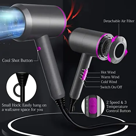 Manufacturer 1800w AC Motor Professional Hair Dryers High Speed Ionic 3 In1 Onestep Best Portable Travel Hair Dryer