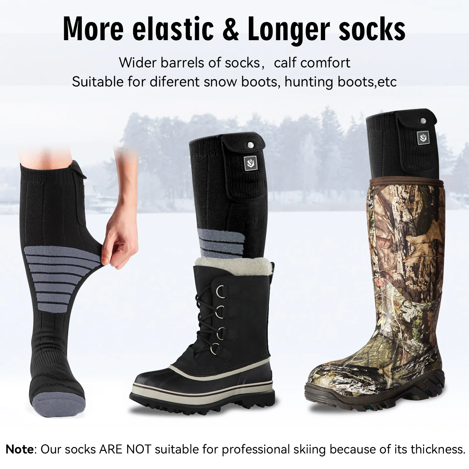 Best Winter Electric Heated Supply Socks With Battery APP Remote Control Socks for Skiing Hunting Motorcycle