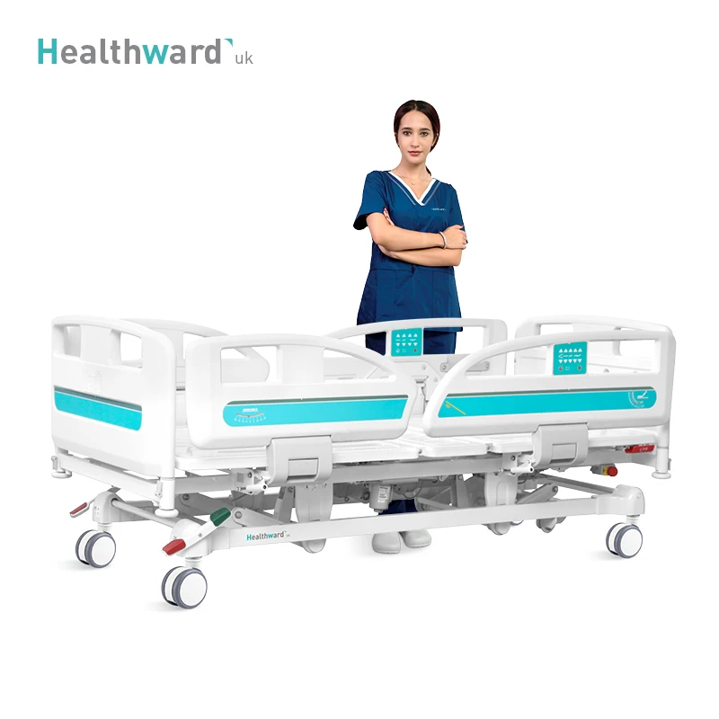 Y8t Healthward Multifunction Patient Used Hospital Bed Price Clinic Metal Foldable Adjustable Electric Medical ICU Bed