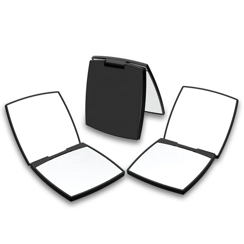 Wholesale Compact Pocket Cosmetic Mirror Foldable Square Shape Plastic Private Label Pocket Mirror