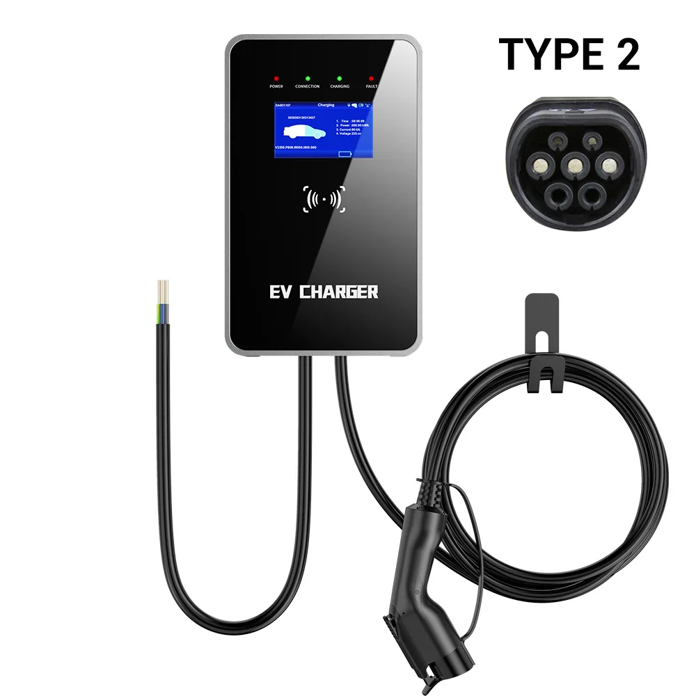 7kw 11kw Wall Mounted Ac Ev Charger Station Wallbox Charging For Electric Vehicle Car with APP