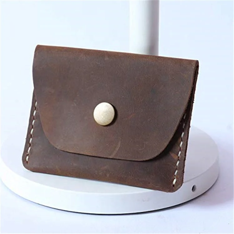 Simple fashion design quality genuine leather small coin pouch wallet for sale
