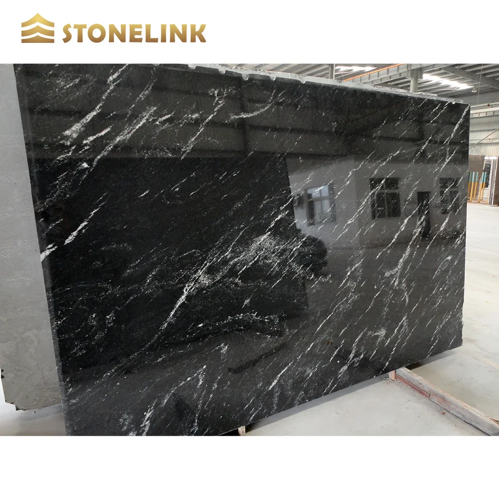 Cloud Black granite Factory Directly Hot Sale Polished China Angola Black Granite