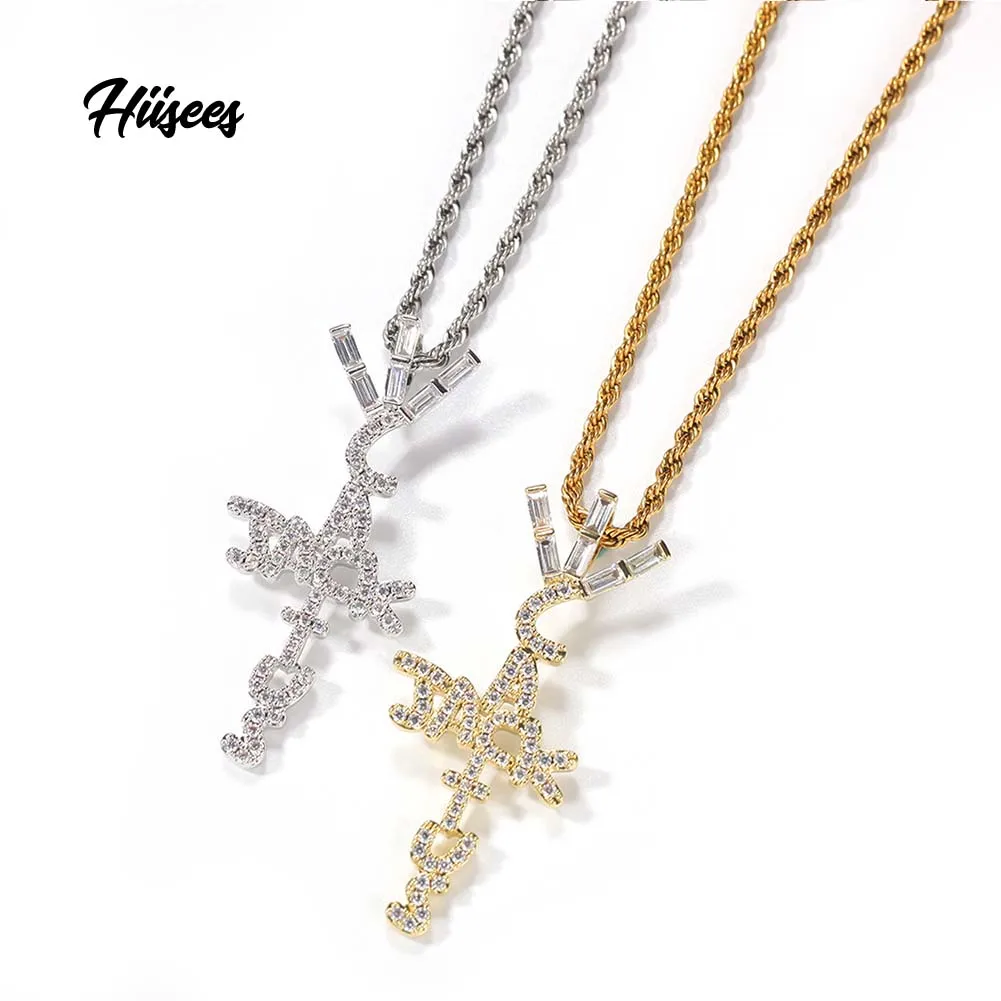 Hip Hop Jewelry Cubic Zirconia Multicolor Pendant Gold Plated Ladies Silver Cactus Jack Letter Pendant Initial Necklaces for Men