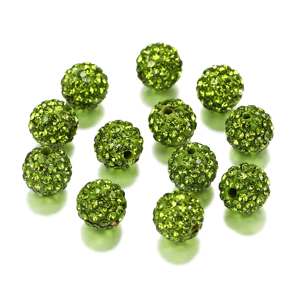 DIY Ornament Accessories 10mm High Quality Crystal Rhinestone Polymer Clay Beads For Jewelry Making