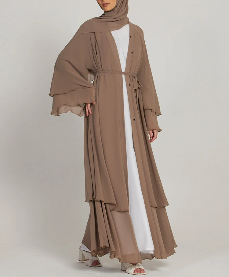 High Quality  Abaya Embossed Women Sequin Dress S Kimono Cardigan