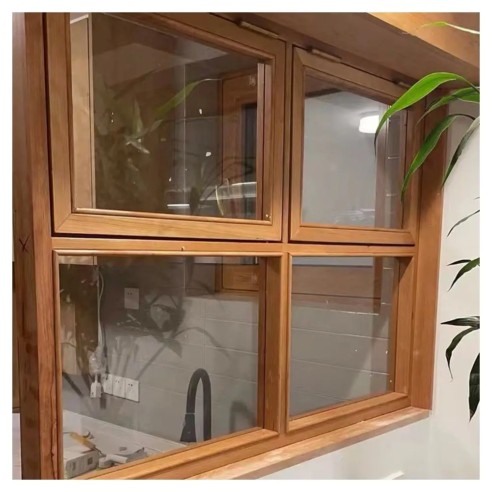 Prima High Quality Casement Window Wooden Color Windows Double Glazed Window