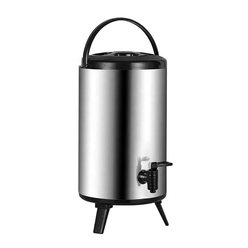 Stainless Steel Insulated Barrel Commercial Heat Preservation Thermos Metal Bucket Double Wall Flask Milk Tea Barrel