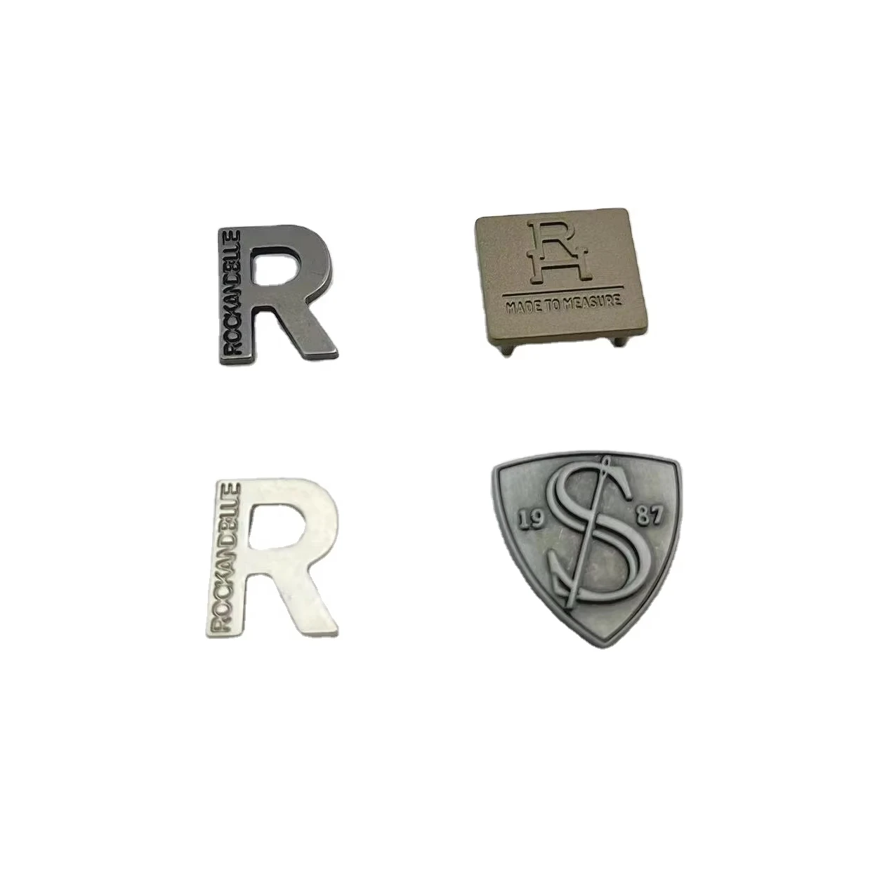 Customized Hardware Embossed Metal Tag With Brand Logo Tags Metal Clothing Labels For Clothing
