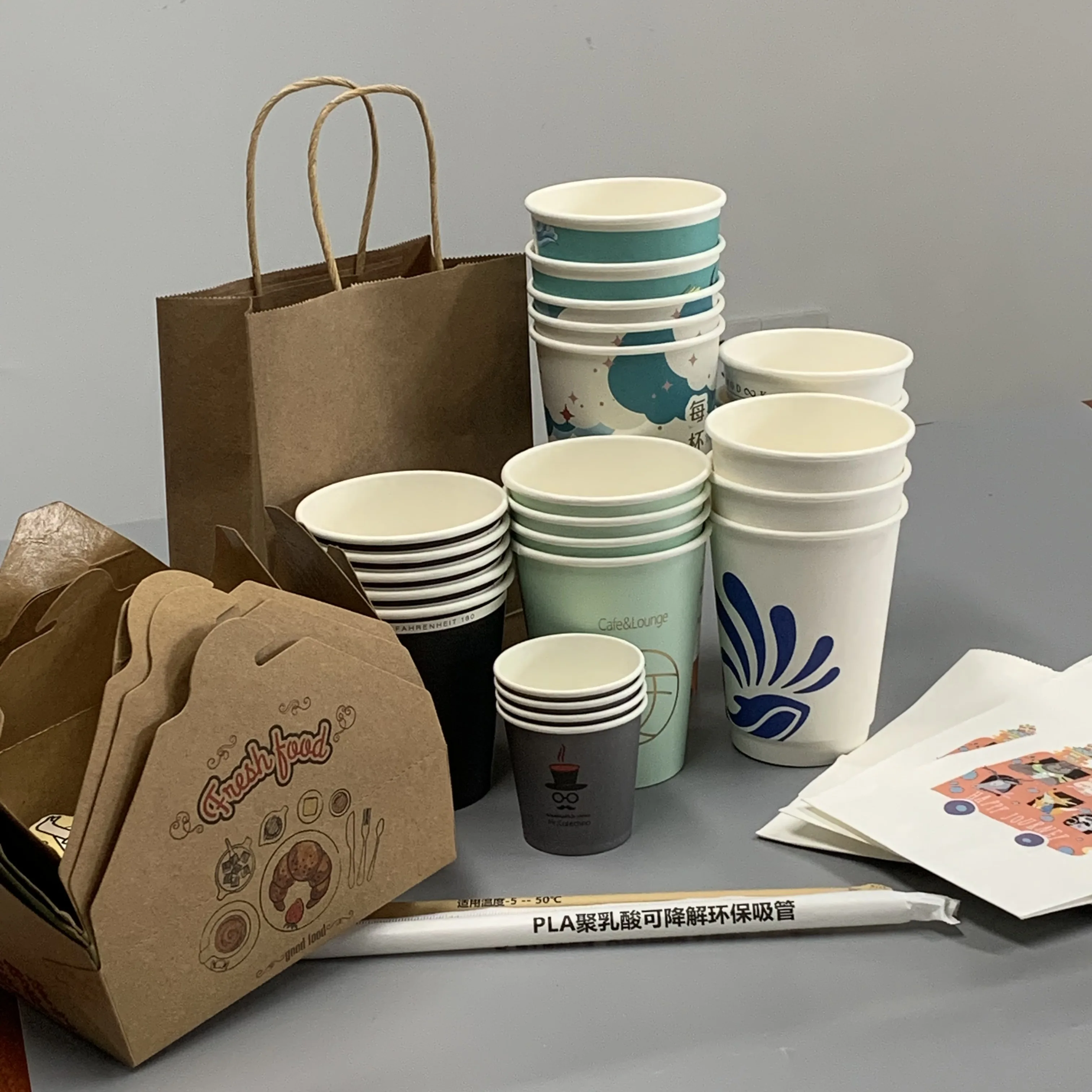 Custom Logo Printed 8oz 12oz Double Wall Coffee Paper Cups