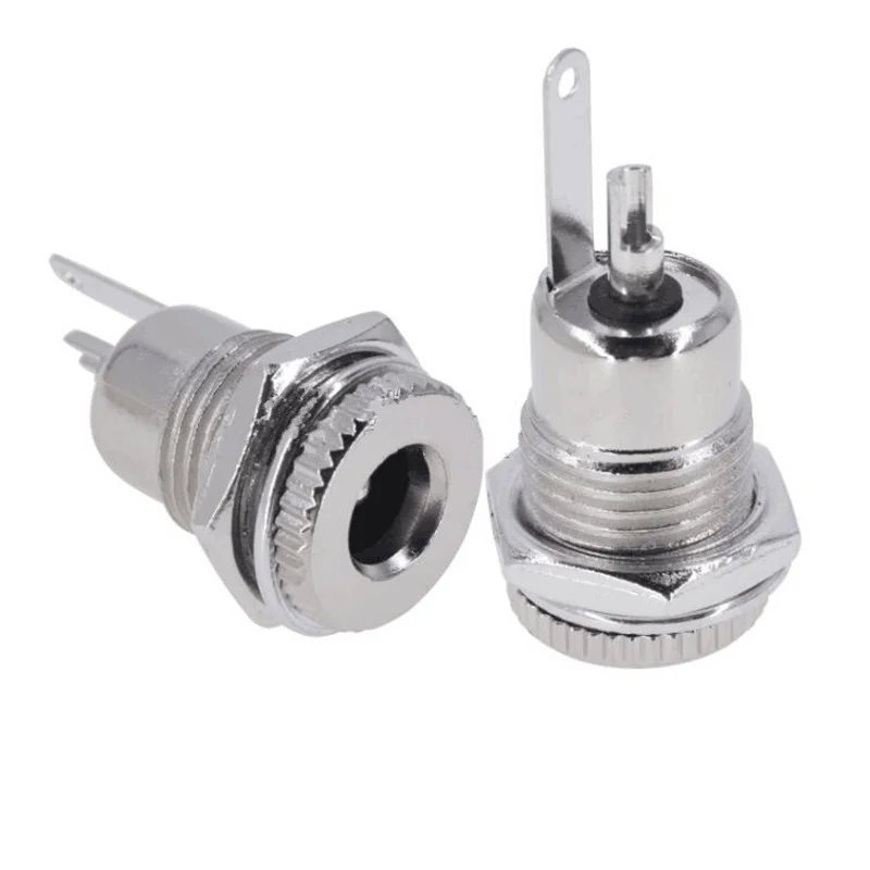 DC099 5.5 mm x 2.1mm DC Power Jack Socket Female Panel Mount Connector Metal DC-099 Open Hole 11MM