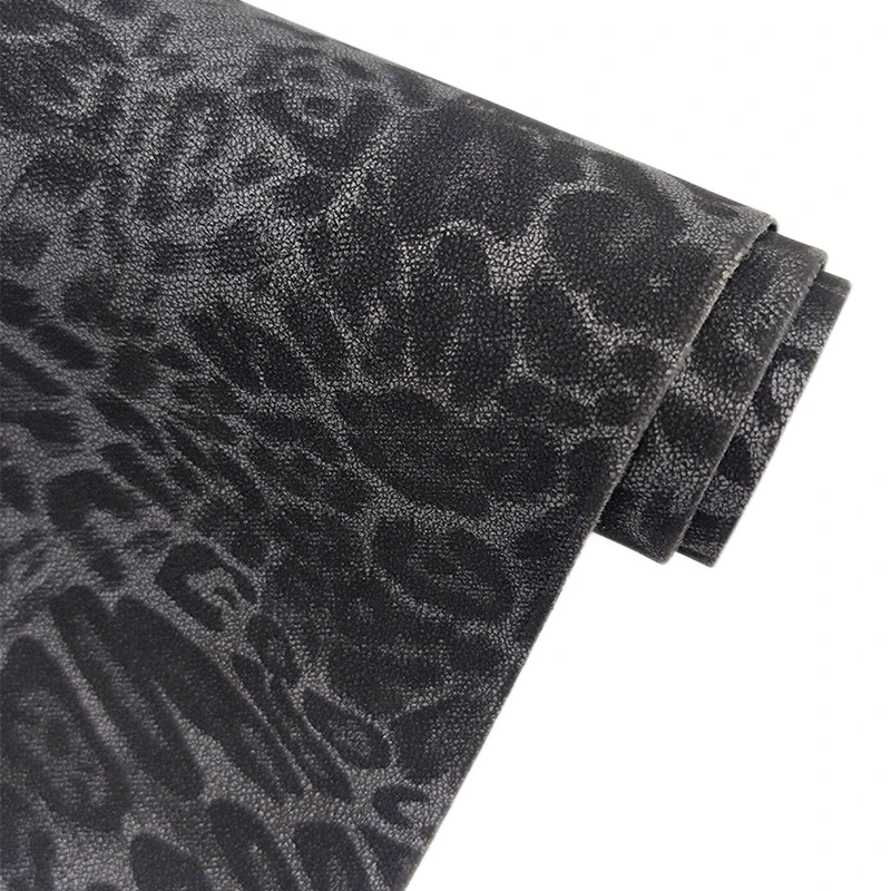 Custom printed thickness 0.9mm Pearlized leopard print lamba  for Other Gift and Craft making PU Synthetic Leather