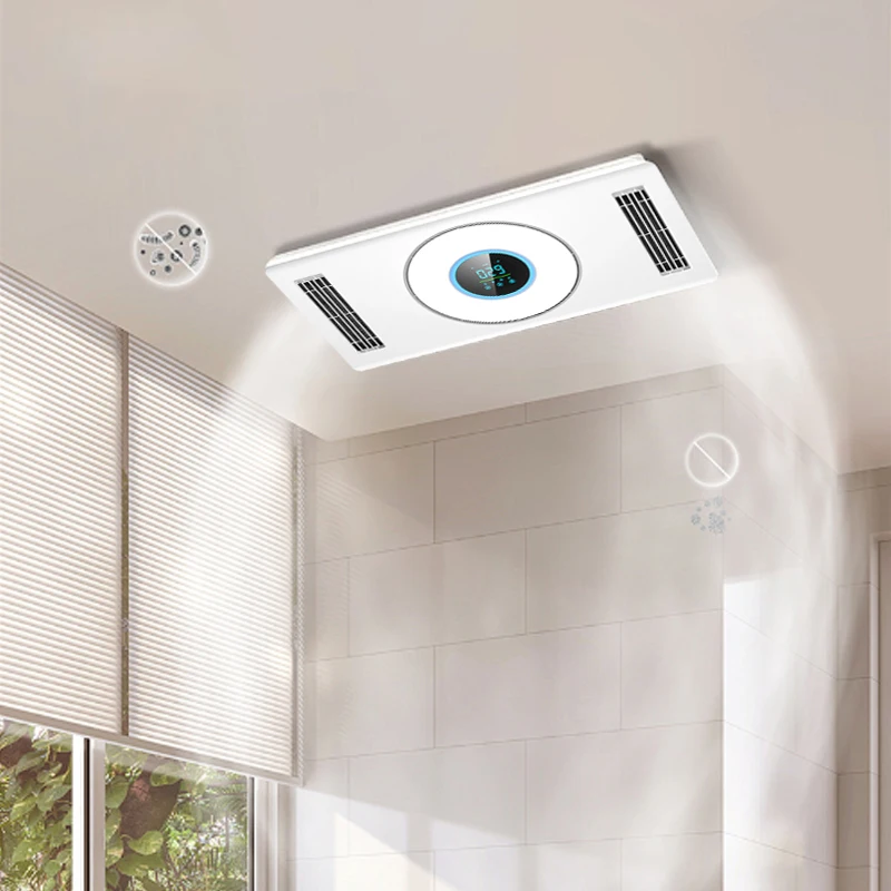 SAA CE certified air heating LED light bathroom integrated ceiling exhaust fan heating lighting five-in-one bathroom heater