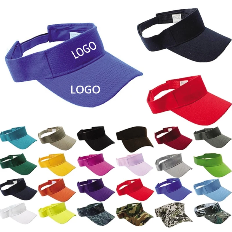 Рекламные пользовательские однотонные хлопковые солнцезащитные козырьки