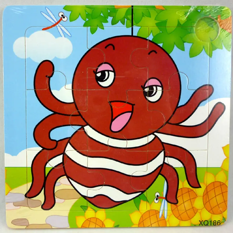 2024 New Animal Wooden Jigsaw Simple  puzzles for children