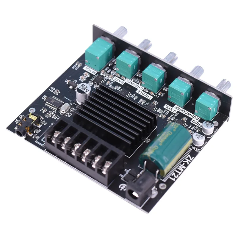 ZK-MT21 TPA3116 2.1 Channel BT 5.0 Subwoofer Amplifier Board 50WX2+100W Power Audio Stereo Amplifier Board Bass AMP AUX