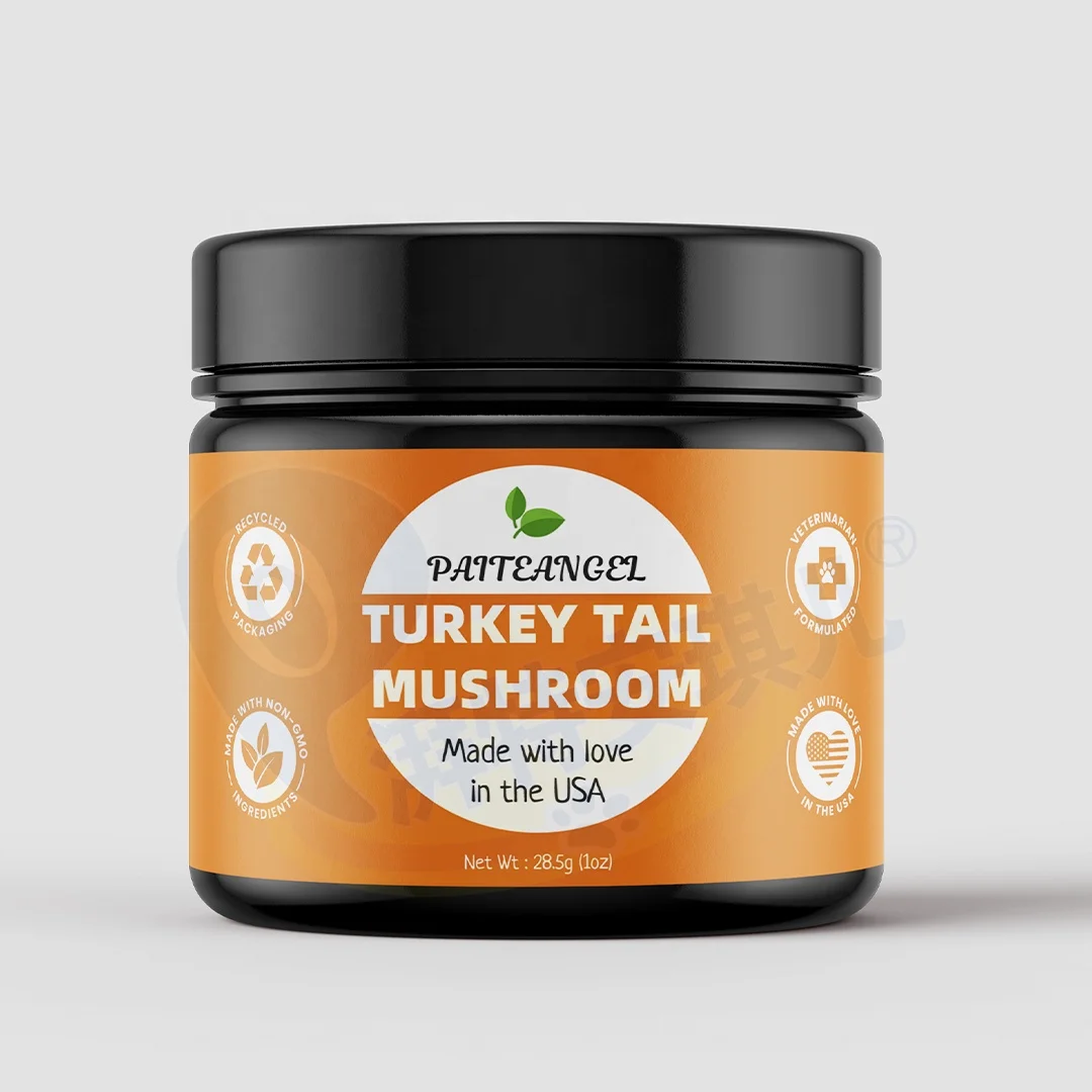 Vet Formulated Rich in Beta-Glucans Turkey Tail Mushroom Extract  Dogs Critical Immune Support Prebiotic Powder