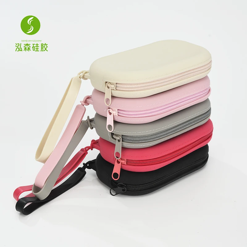 Diy Silicone Coin Purse Waterproof Zipper Bag Oval Cosmetics Small Silicone Bag