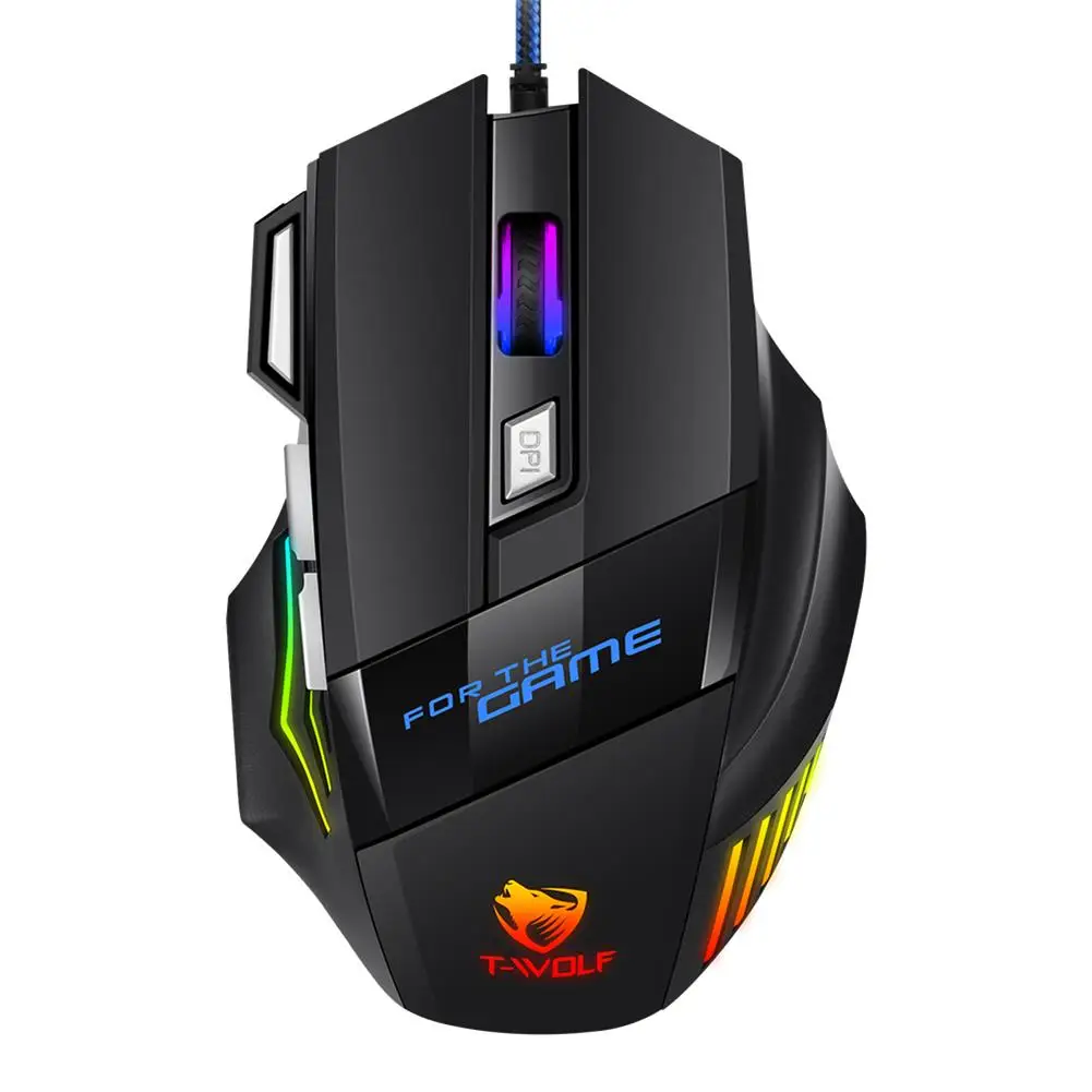 New Hyperspeed USB M1 Gaming Mouse RGB Backlit Ergonomic Game Mice 7D Esports Eat Chicken Wired Mouse for Laptop PC Gamer