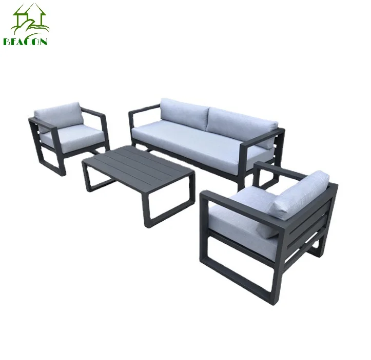 Patio Furniture Sofa Set Garden Lounge Sofa Outdoor Furniture Set Durable Modern Terrace Sets High Quality Aluminum Metal Sofa