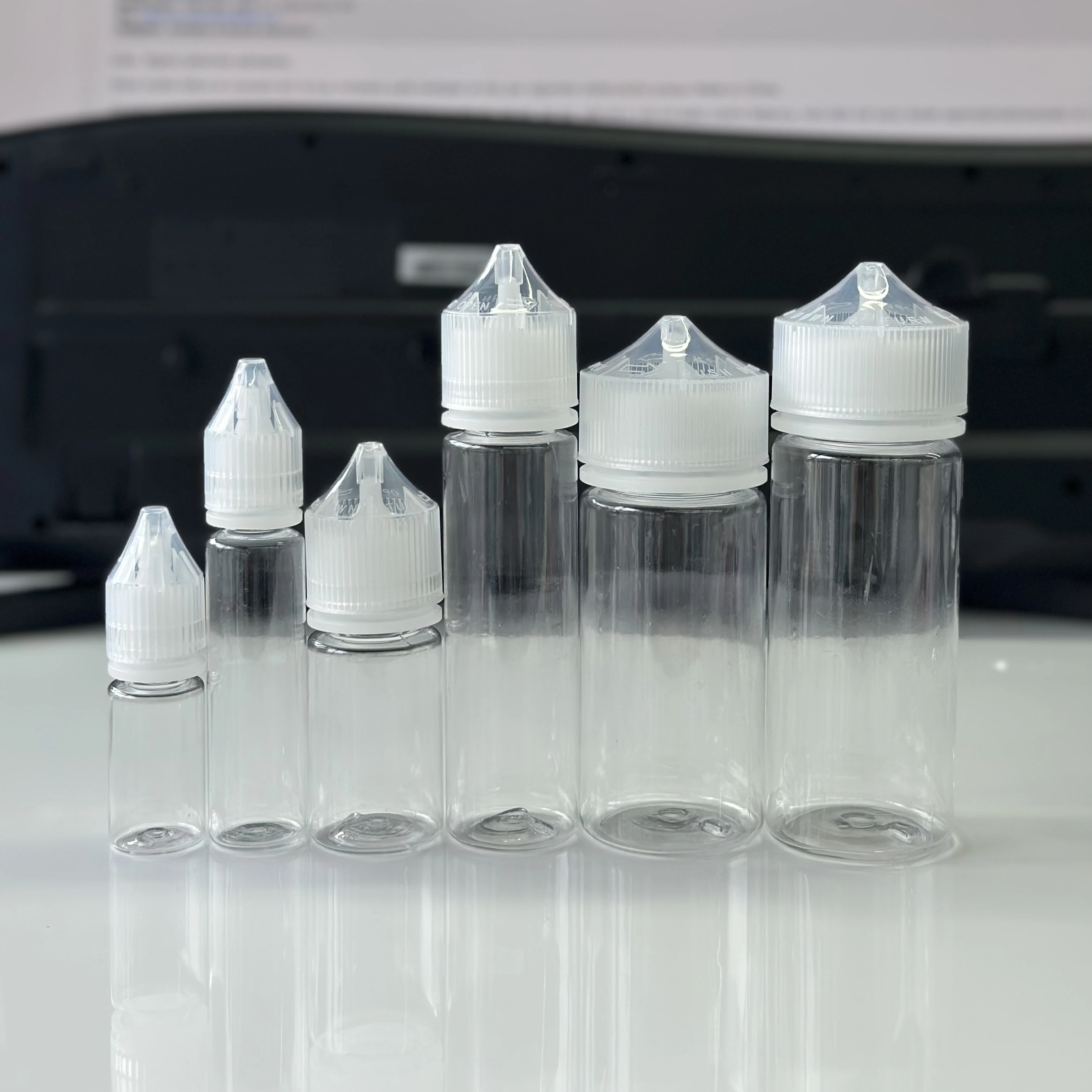 Plastic salt liquid bottle 10ml 20ml 30ml 60ml empty liquid bottle plastic oil dropper bottle cap