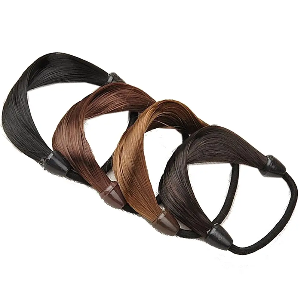 3 pieces of artificial wig hair elastic rope ring ponytail clip hair band Hairband hair band