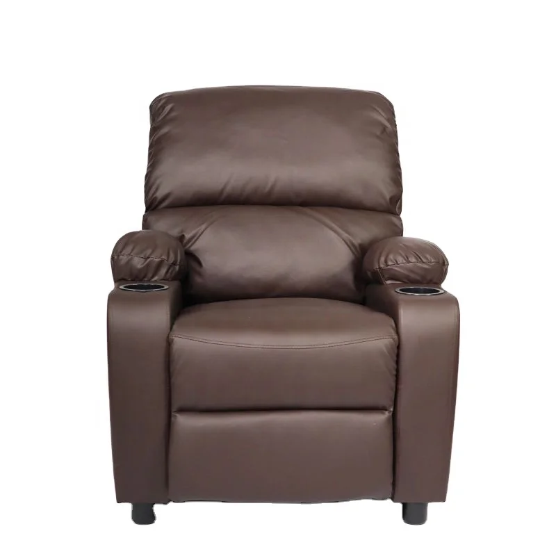 Новый узор современный простой кожаный искусство Одиночная гостиная с подставкой для чашек стрейчевое функциональное кресло с откидывающейся спинкой