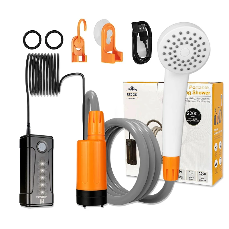 Outdoor camping shower school dormitory site gods rural bath portable USB charging Thermostatic Shower