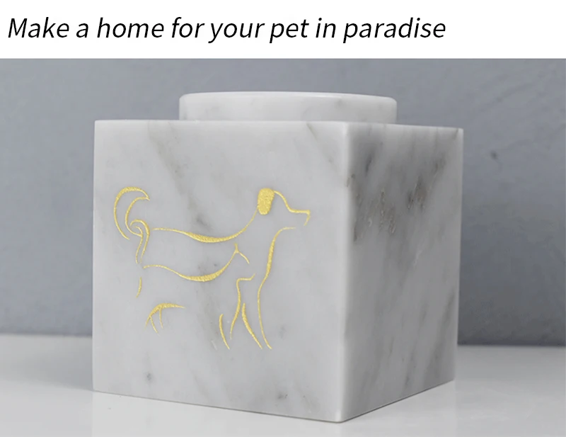 Custom size Handmade Marble Pet Dog Cat Cremation Urns High Quality Western Style Funeral multipurpose Luxury marble jar