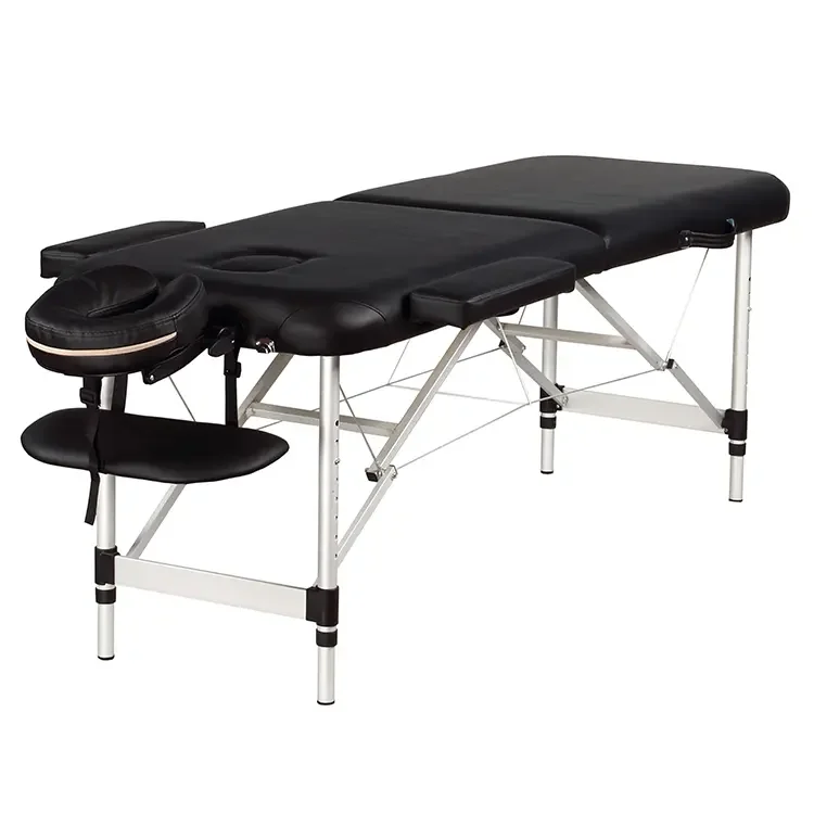 Tectake Portable Folding Massage Table Bed Two-Fold Aluminum Legs Foldable Beauty Salon Spine Neck Cupping Therapy Metal