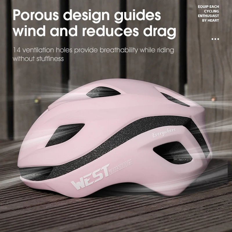 WEST BIKING Lightweight Aerodynamic Helmet Mountain Road Bicycle Cycling Helmet Unisex Pneumatic Integrated Molding Helmet