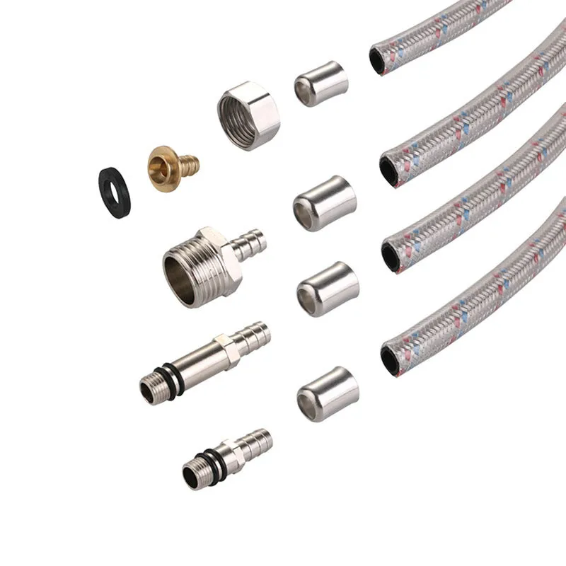 Wholesale Best Price Red Blue 201 Stainless Steel Braided Water Hose OEM ODM Bulk Braided Hose Pipe