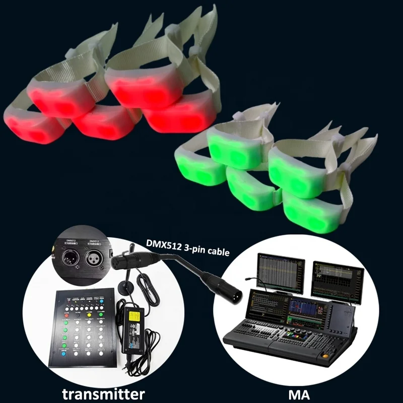 festival bracelet led with programmable remote dmx control flashing modes custom light up bracelets