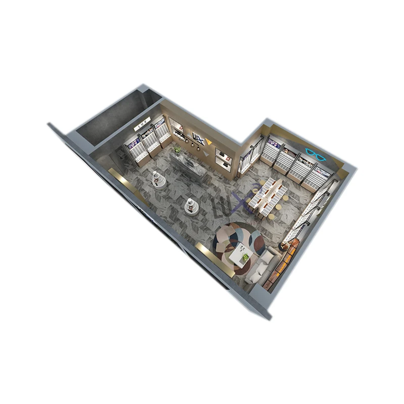 LUX Design Modern Attractive Optical Shop Design Custom Retail Optical Display Cabinet For Boutiques