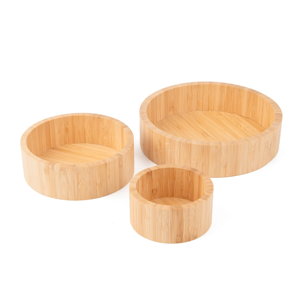 Hot Selling Straight-Side Design Eco-friendly Bamboo Wooden Fruits and Vegetable Salad Mixing Serving Bowls for Kitchenware