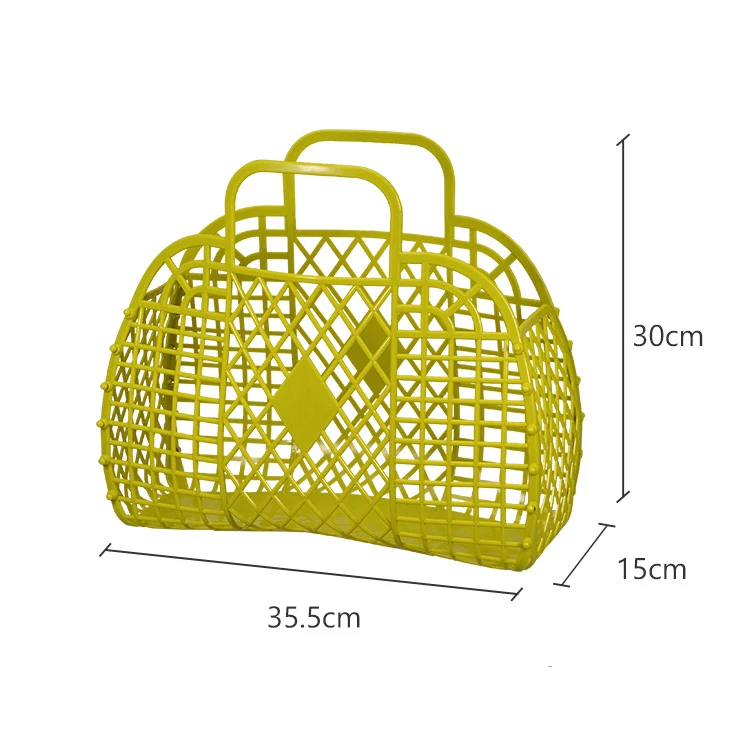Wholesale Kid Girls Large Easter Basket Woman Summer Portable Vacation 2023 Plastic Pvc Fashion Beach Retro Jelly Basket Bag