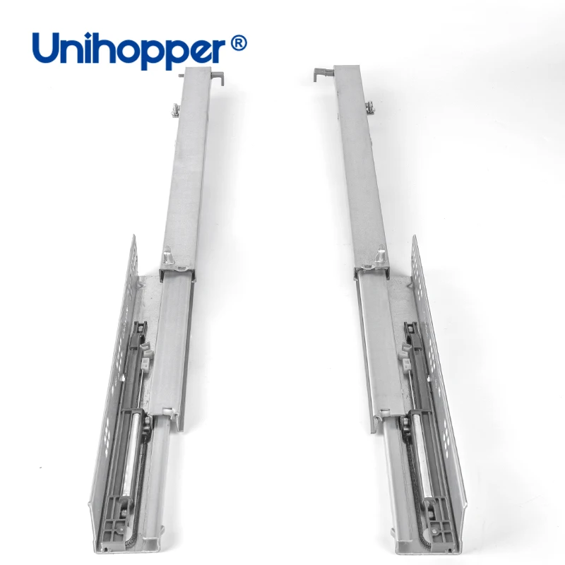 Unihopper 3 Fold Channel Adjustable Hidden Telescopic Rails Soft Close Undermount Concealed Drawer Slide