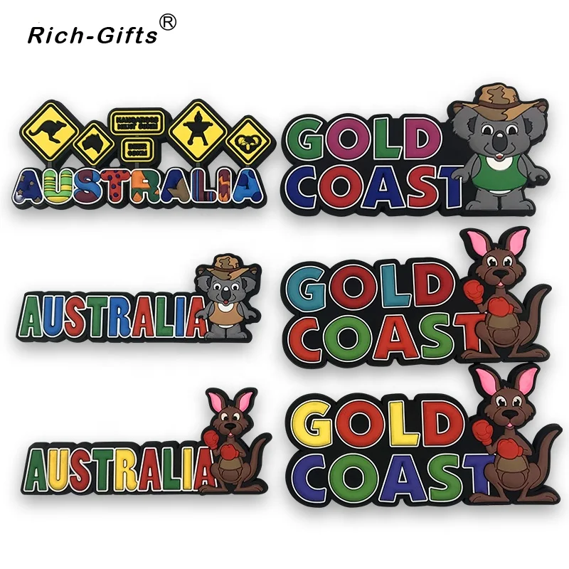 Small wholesale Custom Australia Soft PVC Souvenirs crafts Fridge magnets