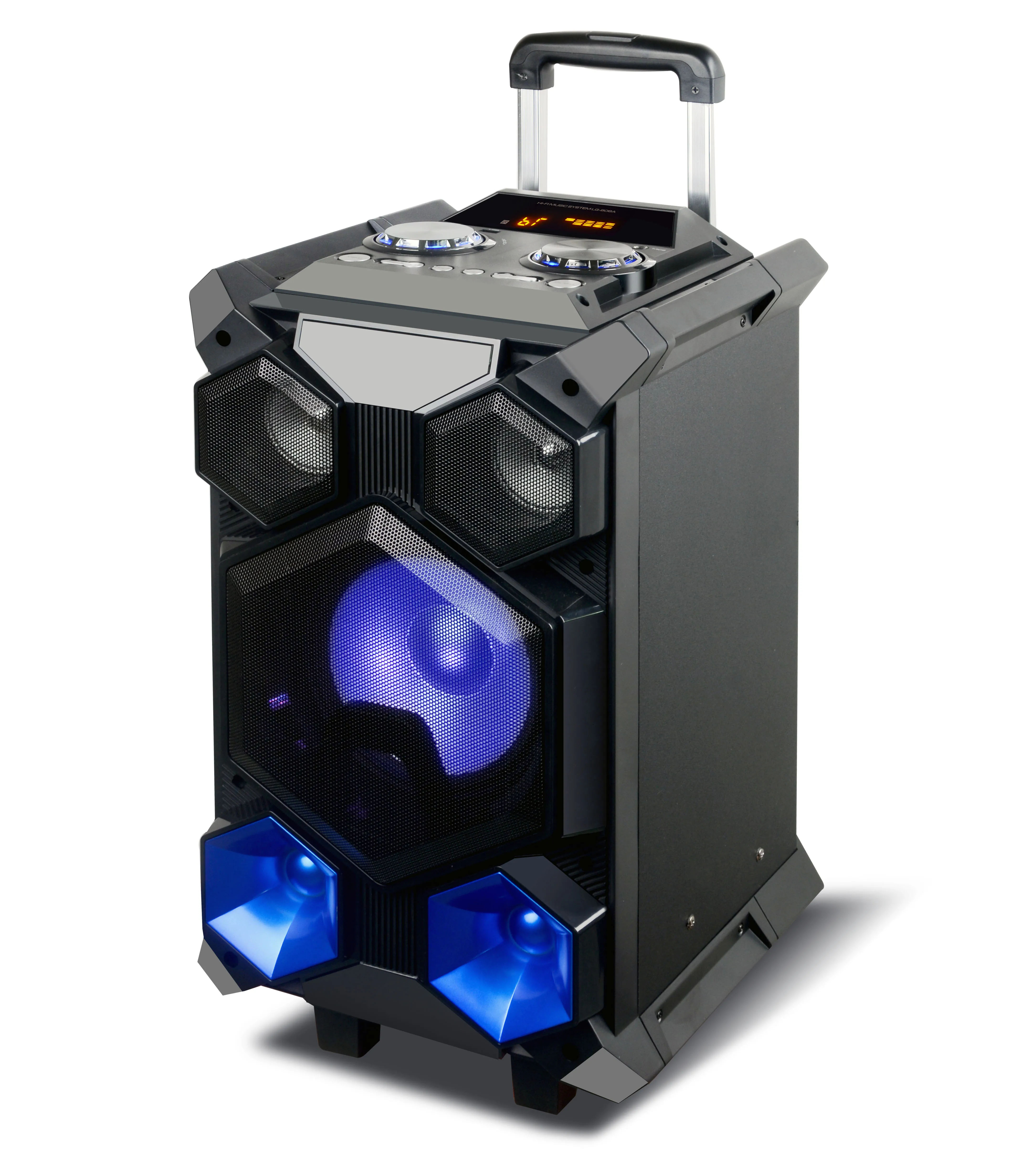 Best Sellers Rechargeable Speaker Outdoor karaoke Portable party box Deep Bass 6 Hours Battery wood speakers