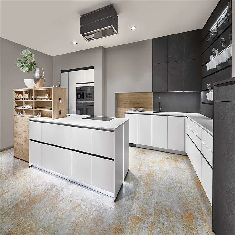 Ace Kitchen Cabinet Accessories Modern Designs Complete Sets Kitchen Cabinet Modern L-Shape Lacquer Kitchen Cabinets Sample