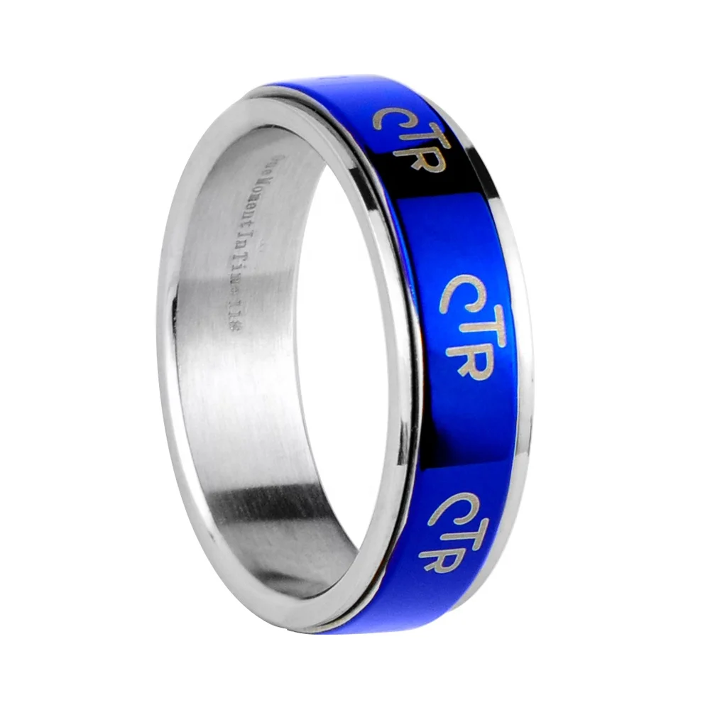 2015 new style blue plated titanium steel ring CTR spinner rings