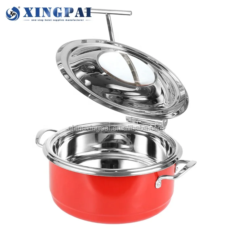 XINGPAI hotel & restaurant supplies colorful chafing dish round stainless steel soup chafing dish for sale