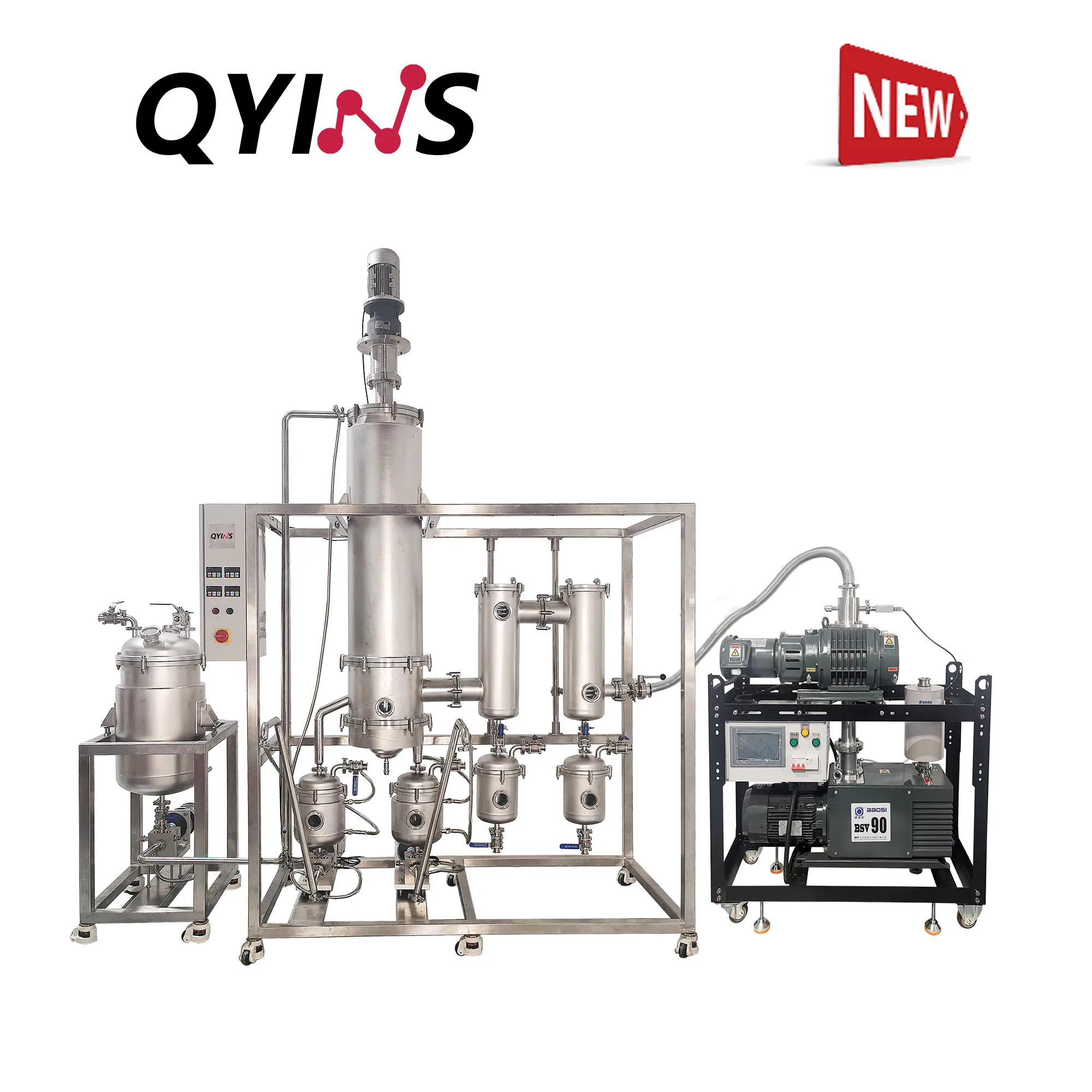 Stainless steel Wiped Film Evaporator Continuous Extraction Purification Molecular Hybrid Model Molecular Distillation