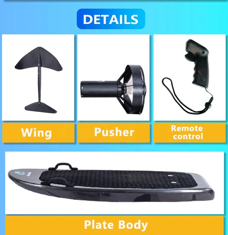 Water Sports Equipment E-Foil  Electric Motorized Surfboard  Hydrofoil Surfboard with battery
