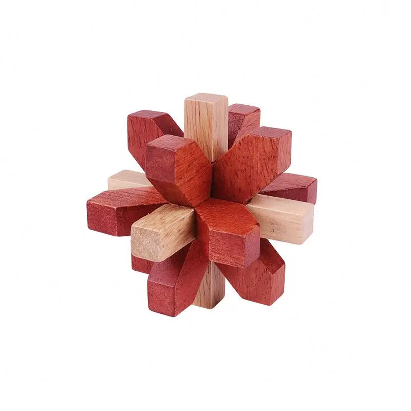 High Quality Classic IQ Wooden Puzzle Mind Brain Teasers Burr Puzzles Game Toys for Adults Children