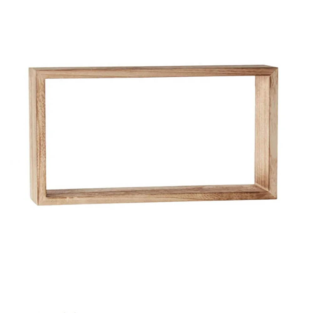 Set of 3 Rustic Farmhouse  Country Floating Wood Wall Shelves Rectangle Torched wooden wall shelves decorative display storage