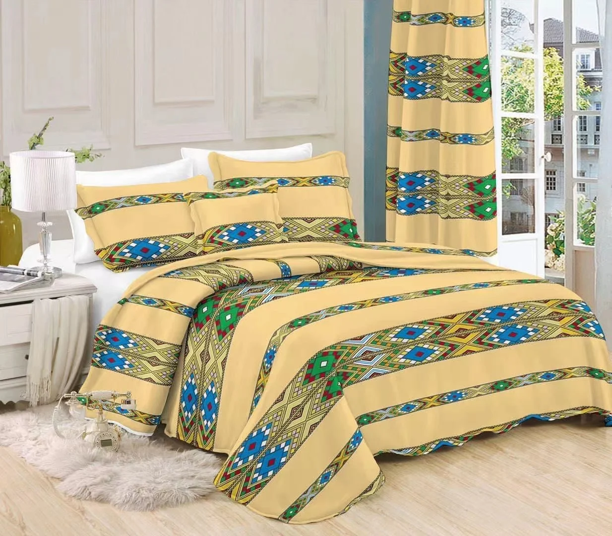 2022 Custom made Ethiopian Eritrean culture saba tilet edition 4pcs quilt cover pillow case