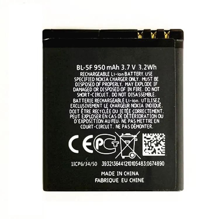 Горячая распродажа! Перезаряжаемая сотовый телефон BL-5F батарея для Nokia E65 устройство аккумуляторных батарей aaa 3 7 V 600mAh Аккумуляторы мобильных