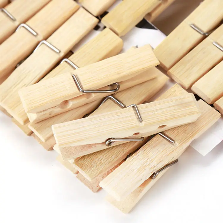 Factory Price Wooden Clothes Pegs Natural Bamboo Clothespins for Household